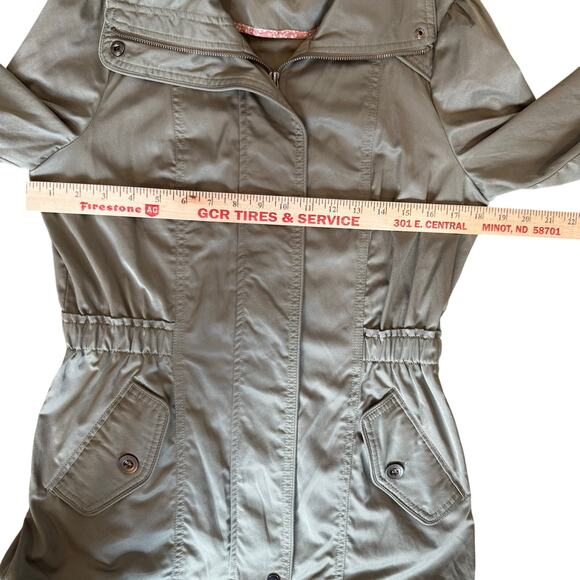 Forever 21 Jacket Women's Size Medium Anorak Utility Army Green Cinched Waist - Picture 6 of 9